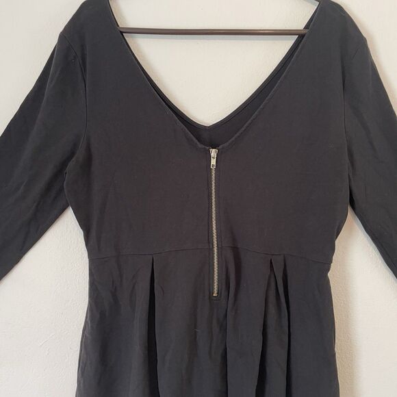 Victoria's Secret Peplum Top XL Deep Plunge V-Neck 3/4 sleeve zip V back - Picture 4 of 9